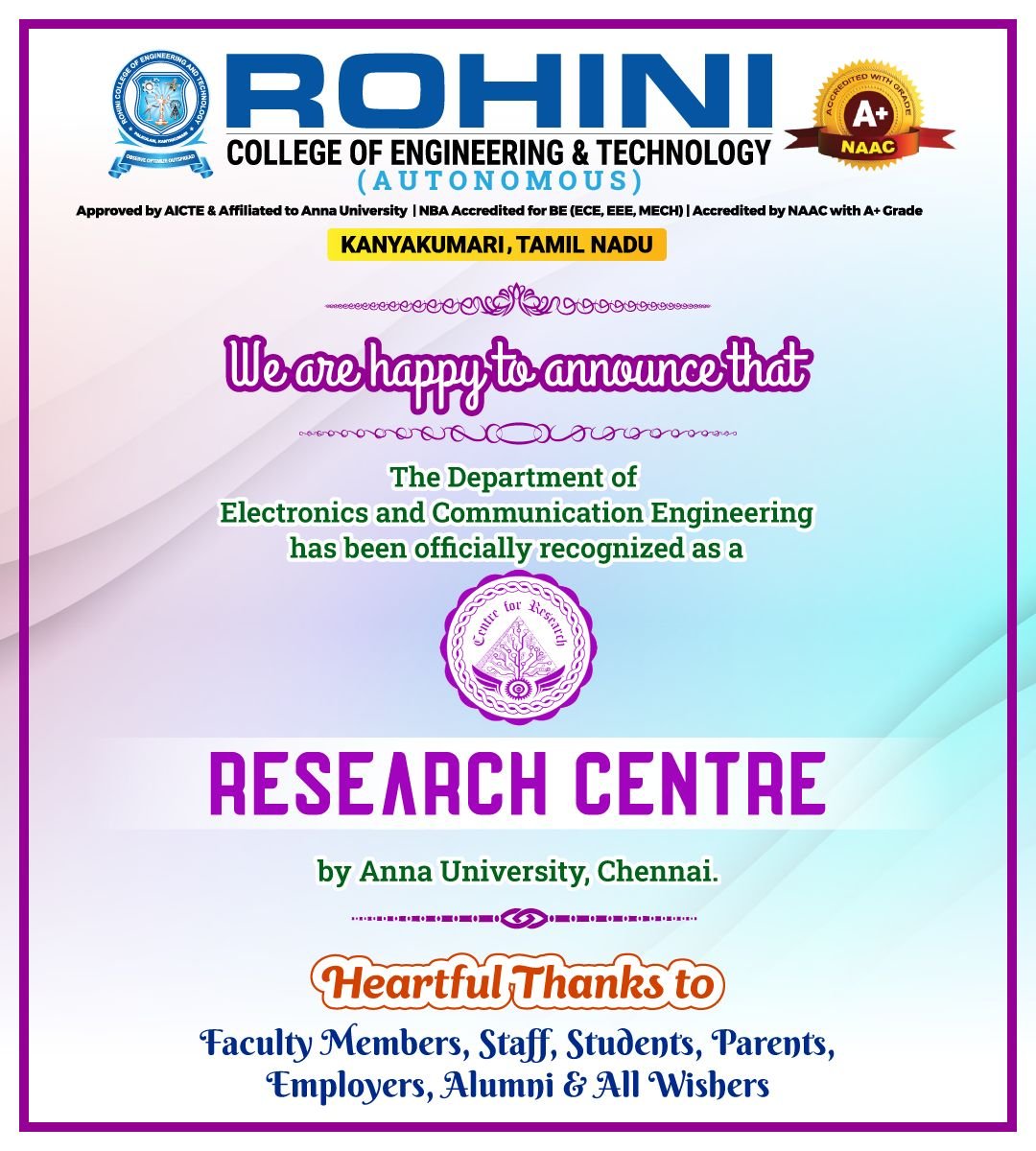 ECE Department Research Centre by Anna University