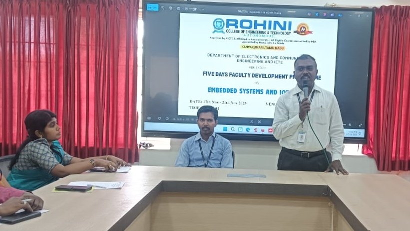 ECE Dept. _ 5 Days FDP on EMBEDDED SYSTEMS AND IOT DESIGN