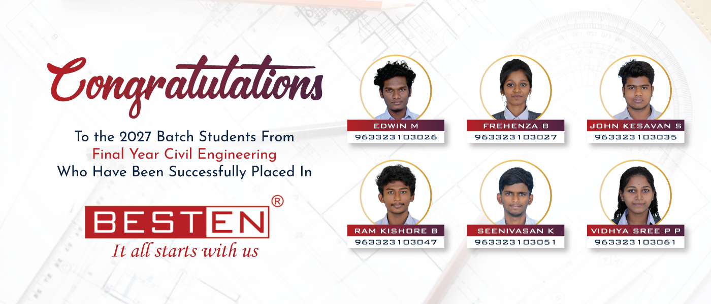Civil Engineering Students Secure Placements at BESTEN